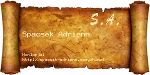 Spacsek Adrienn névjegykártya